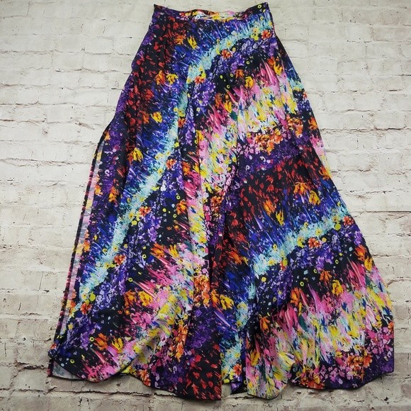 high waisted floral maxi skirt