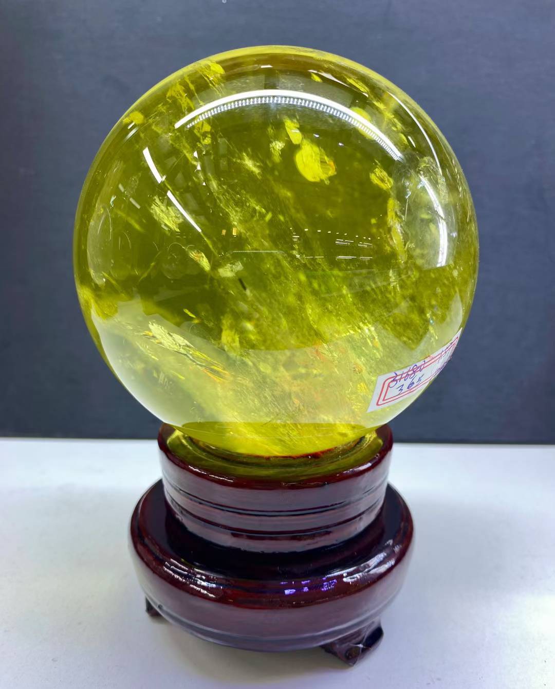104mm Natural Rainbow Citrine Quartz Crystal Sphere for Reiki Energy Healing