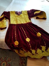 Pakistan/Indian Red w Gold Stitching Wedding or Party Dress 36" Bust