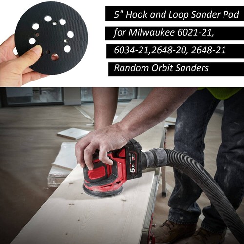 2 Pack 5 Inch 8 Hole Hook and Loop Sander Pad for Milwaukee 6021-21 6034-21 - Picture 5 of 6