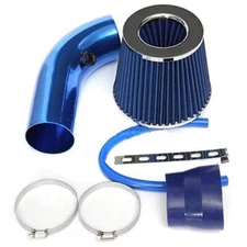3" 76mm Car Racing Cold Air Intake Filter Pipe Flow Hose Kit Blue Aluminum