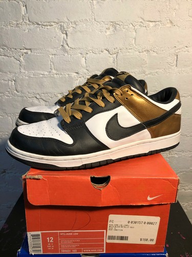 NIKE Dunk Low White / Black - Metallic Gold Men's Size 12 | eBay