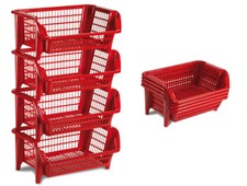 CESTA Cestino MAGIC MILLEUSI SOVRAPPONIBILE bianco o rosso STEFANPLAST 