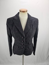 Kay Unger Womens Black Wool Blend Blazer Jack...
