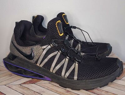 Nike Shox Gravity Mens Running Sneakers Black Purple Size