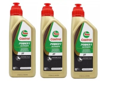 3LT OLIO MISCELA MOTORE MOTO CASTROL POWER1 ULTIMATE 2T 100% SINTETICO EX RACING
