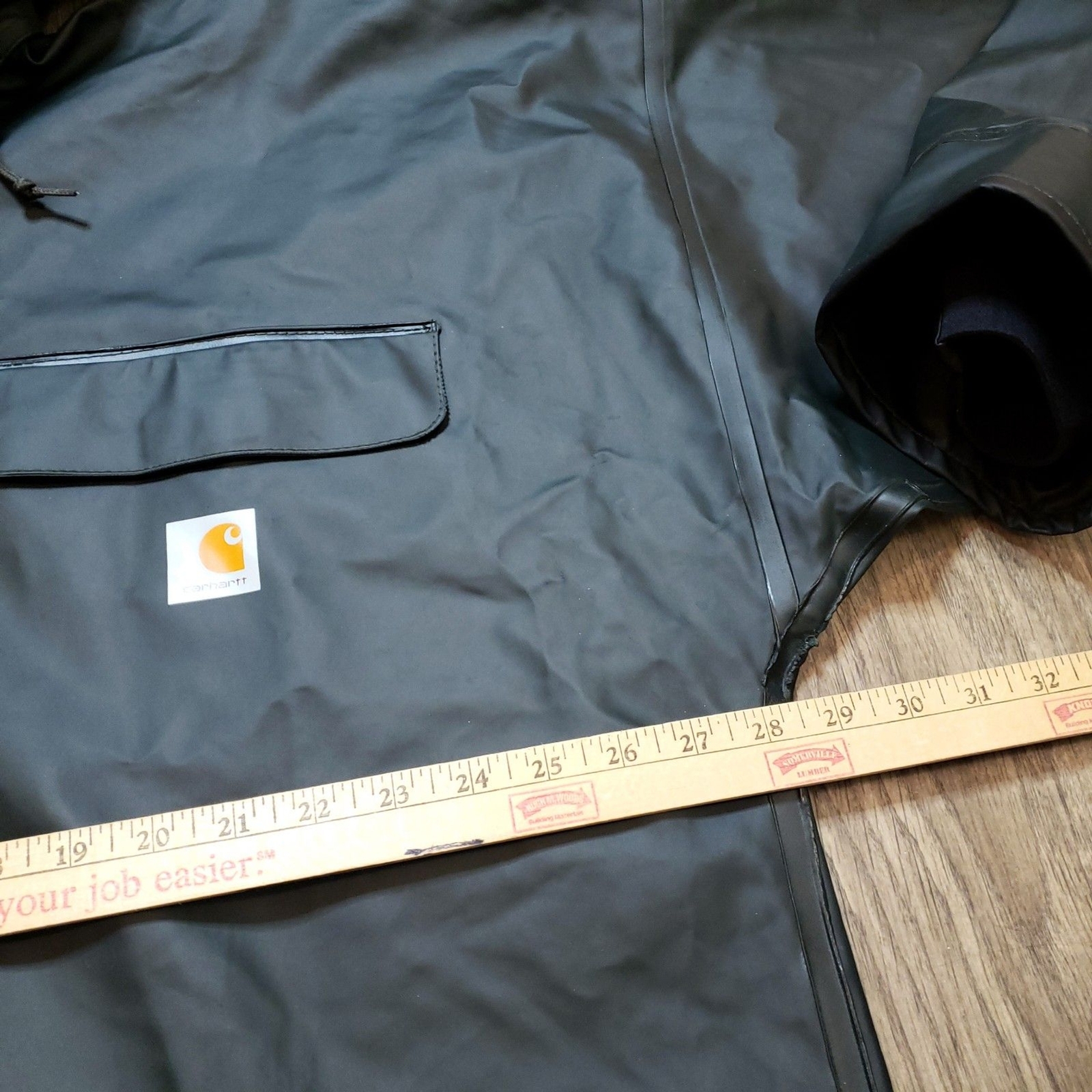 Carhartt Surrey Rain Coat Jacket Men's L Green Hooded Waterproof 100100