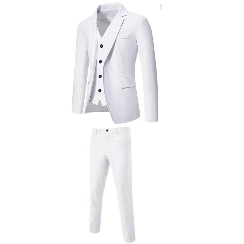 Men's Suits One Button Slim Fit 3-Piece Suit Business Formal Jacket Pants Set - image 4 of 4