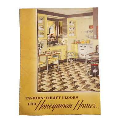 1936 Armstrong Linoleum Vtg Booklet Fashion Thrift Floors for Honeymoon Homes