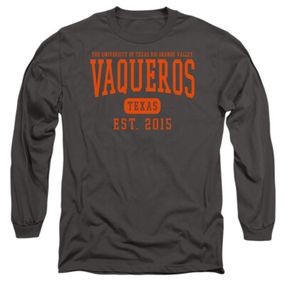 Texas Rio Grande Adult Long Sleeve T-Shirt Est. Date, Charcoal, S-3XL