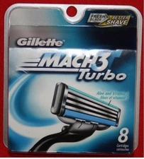 8 Mach3 TURBO Cartridge blades Refills Shaver Mach3 Razors Gillette