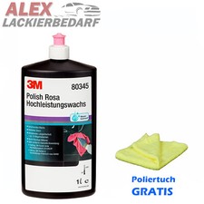 3M 80345 Politur Hochleistungswachs Polish Rosa 1,0 L  + 1 Microfasertuch gelb