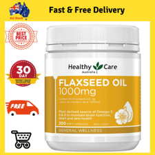 New Healthy Care Super Flaxseed Oil 1000mg 200 Capsules | NEW AU Free Shipping