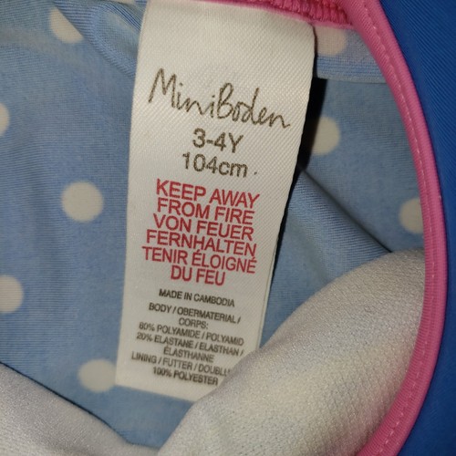 Mini Boden Girls Mermaid Swimsuit Polka Dots Sz 3/4 - Picture 4 of 5