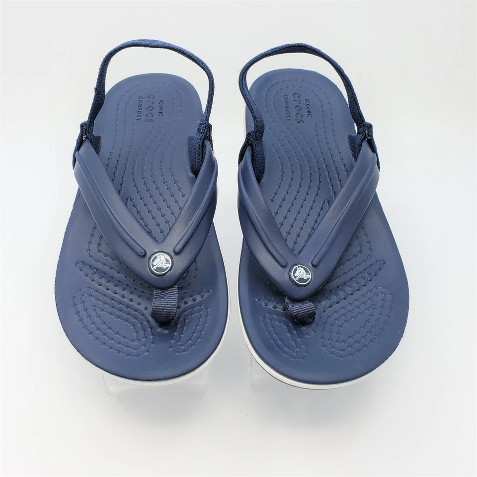 Crocs Crocband Correa Abatible Niños Pequeños Talla C13 Zapatos Azul Marino Sin Cordones Tanga Sandalias Foto 3 de 4