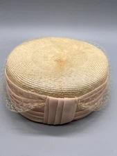 Ladies Rosalyn Hat with Ribbon and Netting. Very MCM. Great Condition