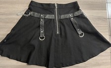 Royal Bones Black Pleated Bit Mini Skirt Goth Punk Shorts Emo Black Utility sz S