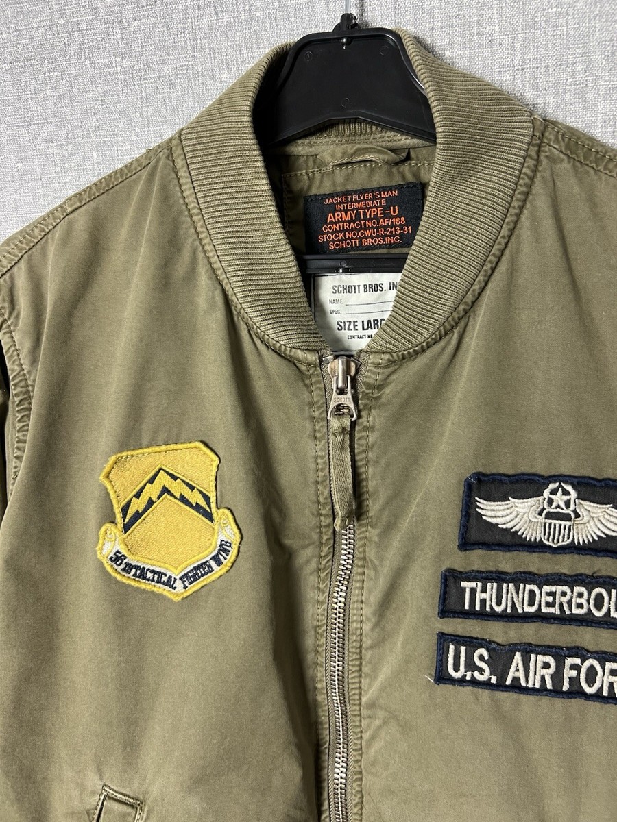 Schott Bros INC. N.Y.C Army Type U MA-1 Badged Bomber Jacket Men's