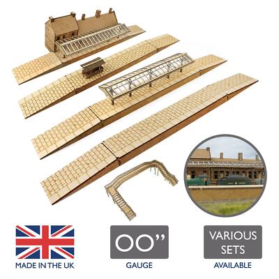 Modellbahn-Doppelbahnsteig Mit Rampen - Perfekt Für OO/HO Spurweite Aus Präzisem MDF