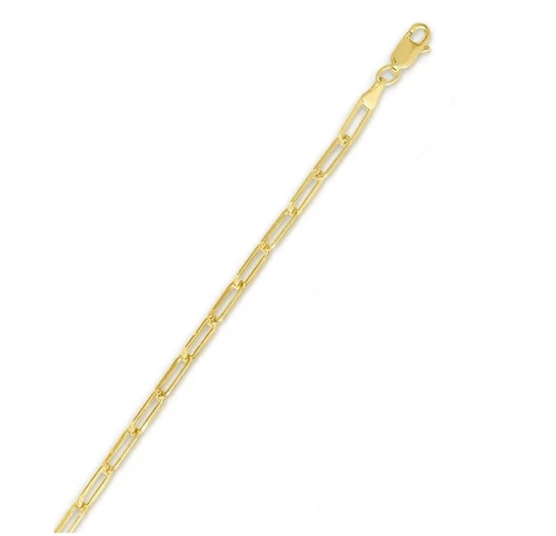 10k Yellow Gold Lite PAPERCLIP Link Chain Bracelet 7.5 Inch 3.2MM 1.5 grams - Picture 1 of 1