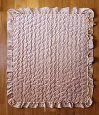 Levtex Baby Heritage Pink Blush Velvet Quilted Crib Blanket