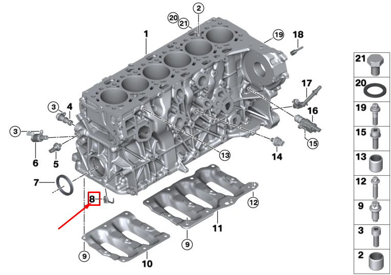 NOUVEAU BMW 8 CABRIO G14 HUILE MOTEUR SUPPLÉMENT MOTEUR 11428576536