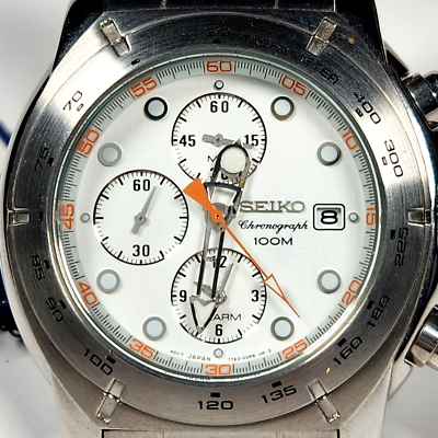 Vintage Seiko Men Chronograph Watch 100M W/R 7T62-0FG0 Vintage Seiko Men Chronograph Watch 100M W/R 7T62-0FG0
