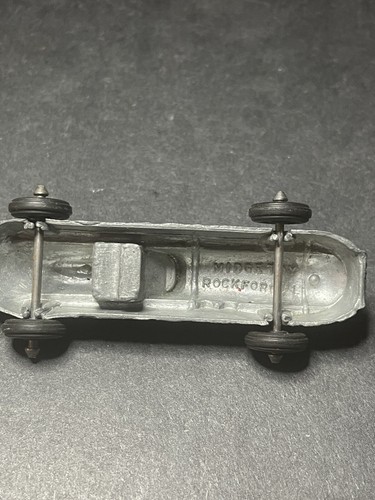 Two Midgetoy Rockford Metal Race Cars Silver #7 & Blue Roadster - Picture 11 of 11