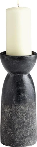 Candleholder Candlestick CYAN DESIGN ESCALANTE Rustic Large Black Cerami - Picture 3 of 4