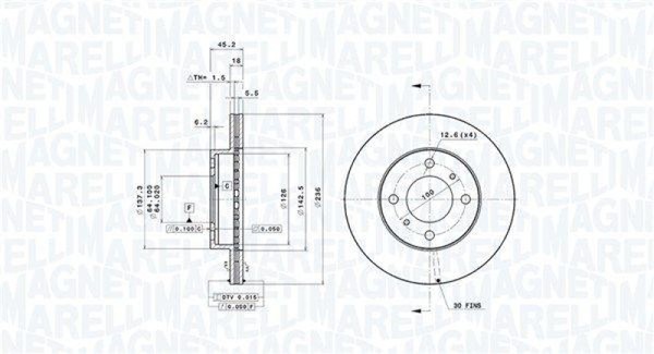 2X Magneti Marelli Bremsscheibe Bremsscheiben Satz Bremsen Vorne 360406034301-image