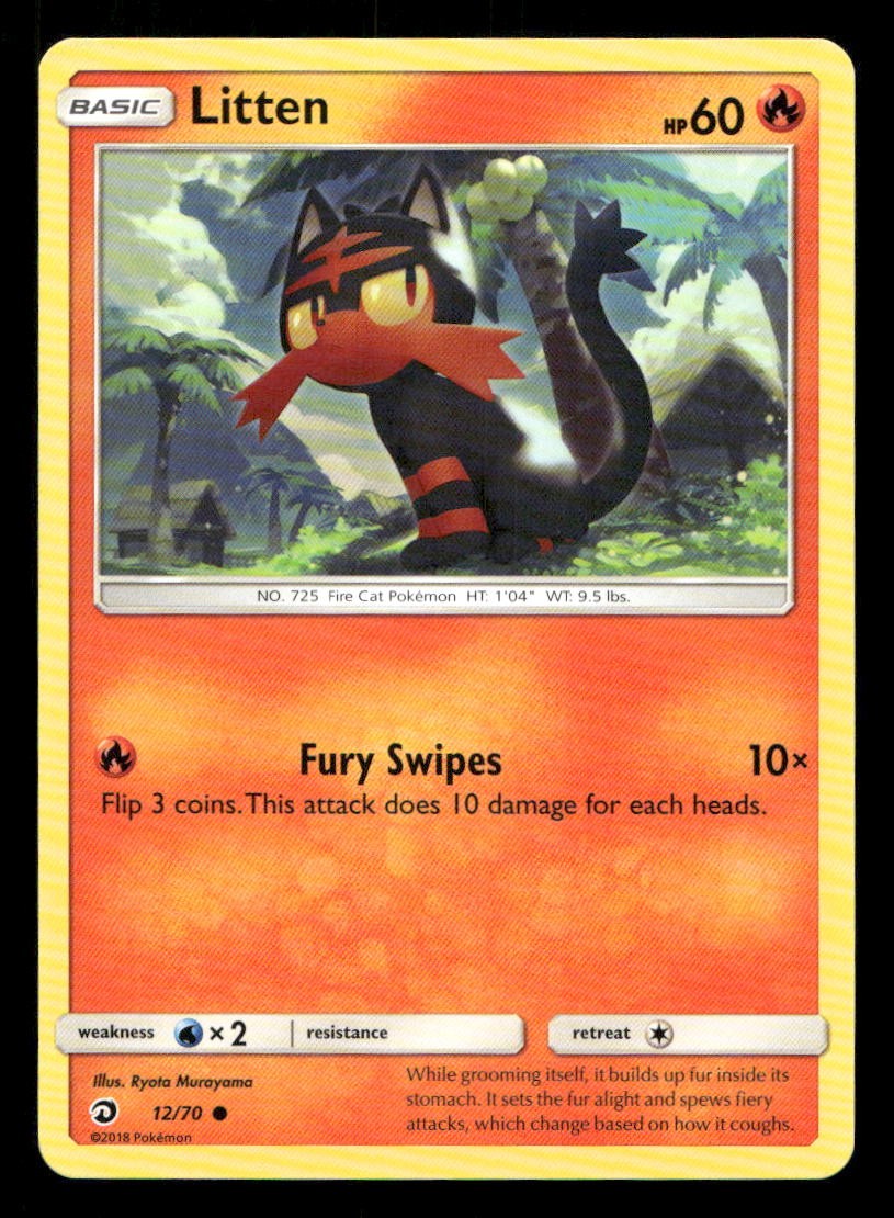 Litten 12/70 Dragon Majesty NM/M Pokemon