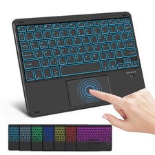 Backlit Bluetooth Keyboard with Touchpad, Portable Rechargeable Keyboard for ...