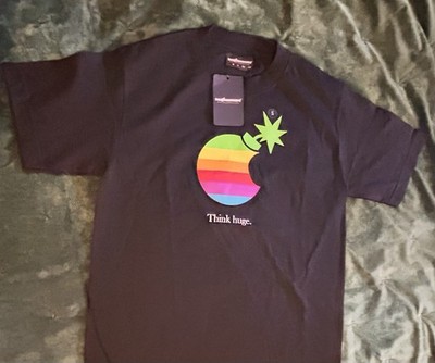 The Hundreds Apple Logo T-Shirt Small Black Think Huge Adam Bomb Graphic