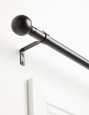 Next Black Ball Finial Curtain 15mm Pole Kit 114cm Long