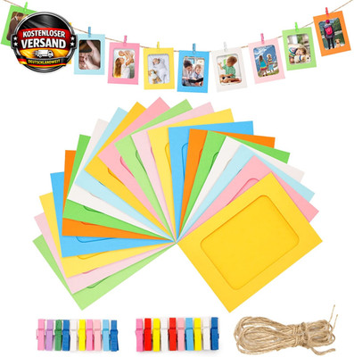 Fotogirlande Set aus Papierrahmen 20 Stück für Dekorationen, DIY, 11.5x15.5cm