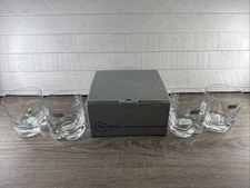 New Bohemia Crystalex Czech Republic Crystal Rocks Glasses Set of 4 Boxed