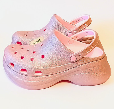 Crocs Classic Bae Glitter Clog rosa Glitzer Größe 41/W10 neu ohne Karton