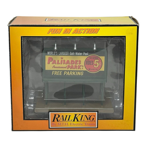 CARTELERA ILUMINADA PARQUE EMPALIZADAS ESCALA KING O MTH RAIL 30-90071 | Zustand: Used