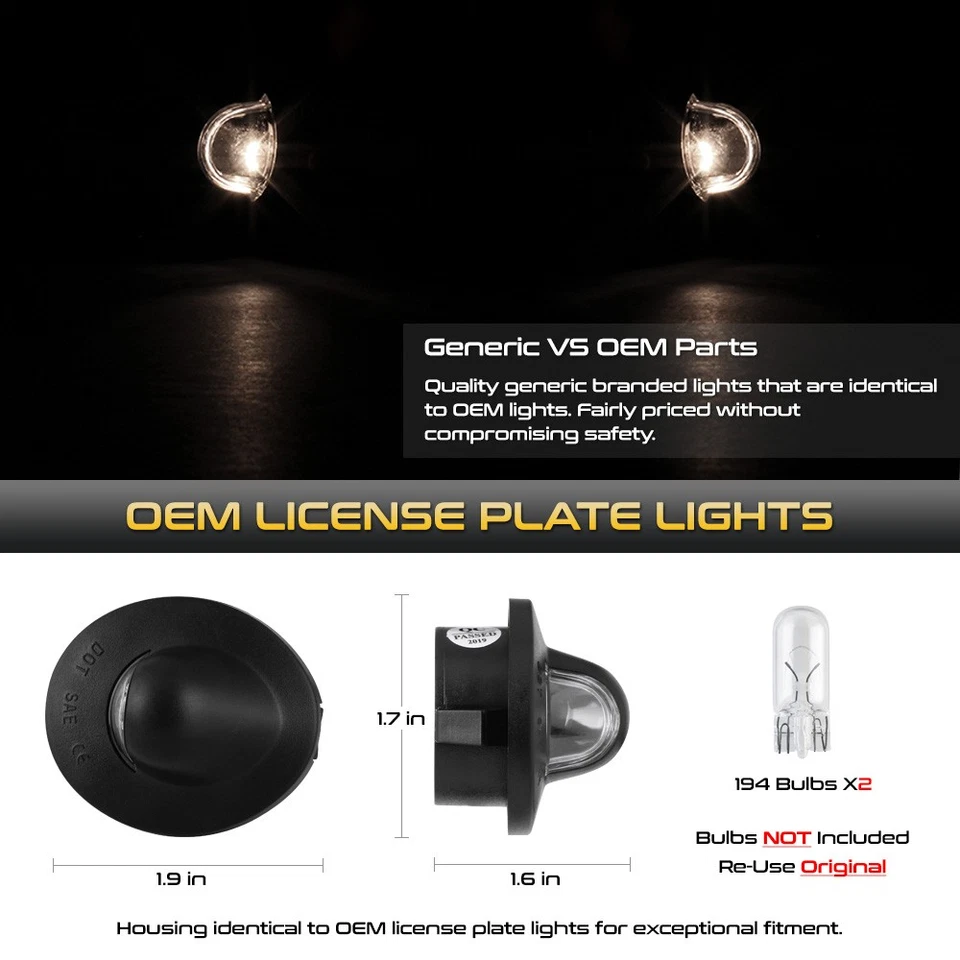 2000-2005 Ford Excursion/Explorer/Sport Trac"OE-Style" Black License Plate light Foto 2 de 4