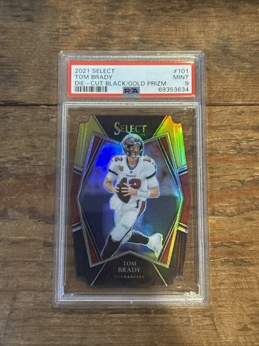 2021 Select Tom Brady Black and Gold Prizm Die Cut Premier #101 PSA 9 MINT