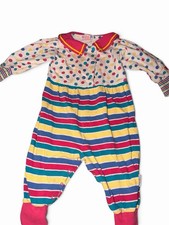 Vintage Gymboree Rainbow Tag, Polka Dot Stripe Romper, XS