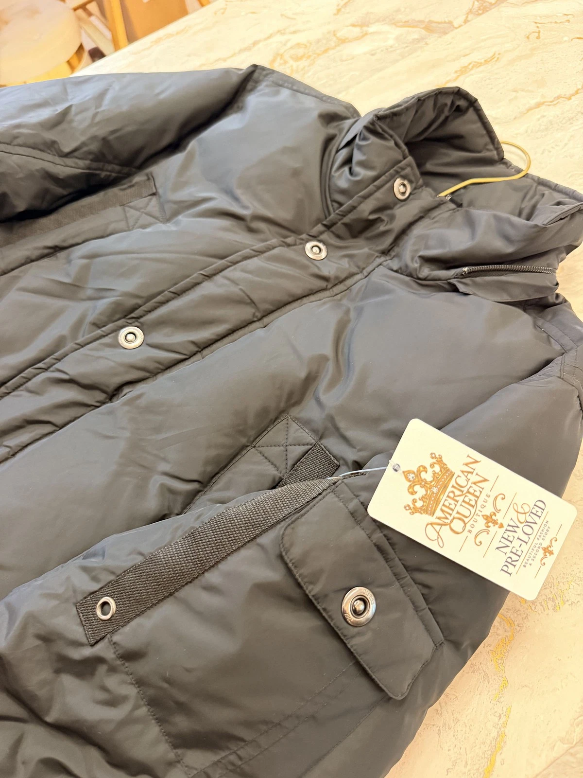 GUESS Men's Black Padded Utility Field Jacket – Multi-Pocket Winter Coat - product detail image 6