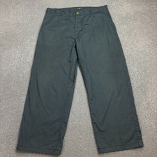 VINTAGE French Trousers Adult 36x28 Green Workwear Chore Distressed Utility Mens