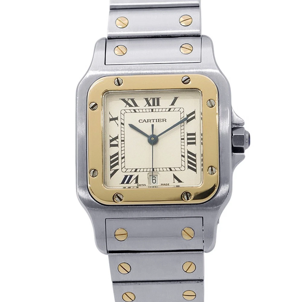 Cartier — CARTIER Santos Galve LM H41mm W29mm Stainless Steel/18KYG Ivory Dial W20011C4