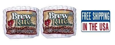 Brew Rite 4 Cup Coffee Basket Disposable Filters - 400 Ct - 2 x 200
