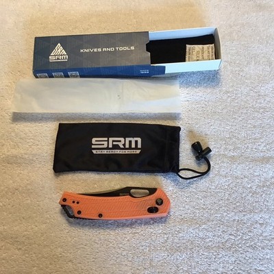 SRM Retriever 9201-PJ Black 8Cr13MoV Blade Orange FRN Handle Folding Knife