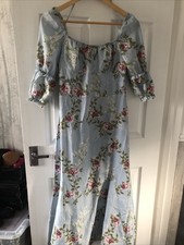 LADIES - Blue Patterned Short Sleeve Dress - SHEIN - Size L - BX103