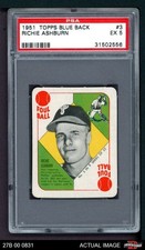 1951 Topps Blue Back #3 Richie Ashburn Phillies HOF PSA 5 - EX
