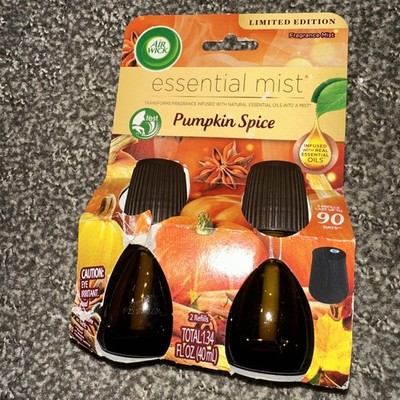 2 Pack Air Wick Essential Mist Refill Limited Edition Pumpkin Spice Fragrance