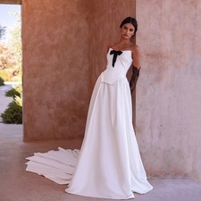 Princess A-Line off shoulder Wedding Dress Strapless Corset Back Bride Gowns